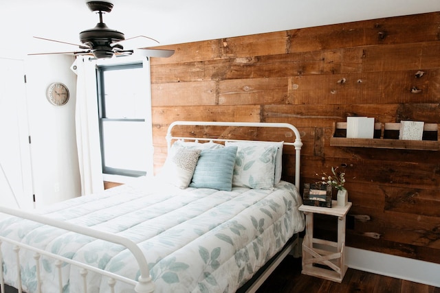 281 Snipe Hollow Rd N, Elizabeth, IL 61028 - bedroom with wood walls and wood finished floors