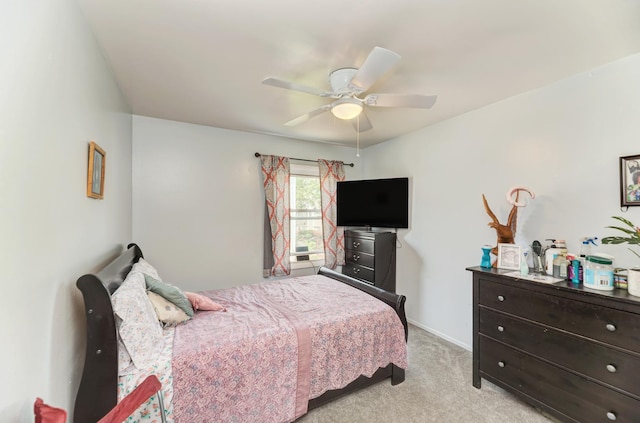 7 Fernwood Dr Unit Q, Bolingbrook, IL 60440 - bedroom with light carpet, a ceiling fan, and baseboards