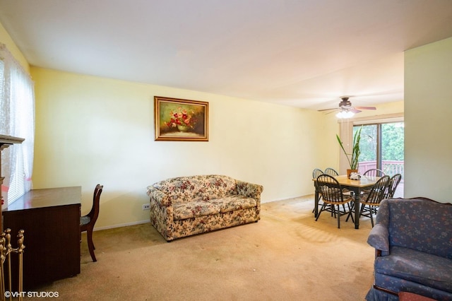 1036 Colony Lake Dr Unit 0, Schaumburg, IL 60194 - living room featuring carpet floors and a ceiling fan