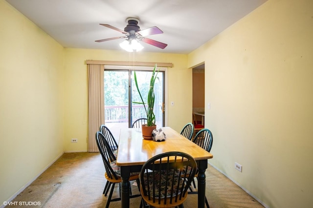 1036 Colony Lake Dr Unit 0, Schaumburg, IL 60194 - dining area with light carpet, a ceiling fan, and baseboards