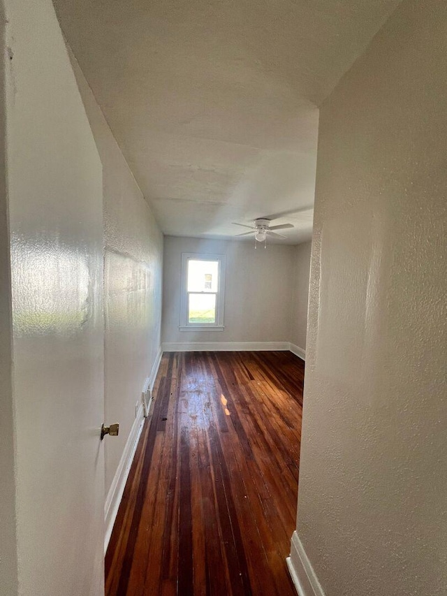 360 S Washington Ave, Kankakee, IL 60901 - empty room with hardwood / wood-style flooring, a ceiling fan, and a textured wall