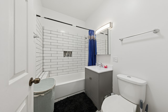 1332 S Keeler Ave, Chicago, IL 60623 - full bathroom with vanity, toilet, and shower / tub combo with curtain