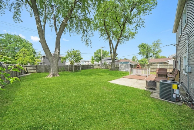 163 Queenswood Rd, Bolingbrook, IL 60440 - view of yard with central air condition unit and a patio area