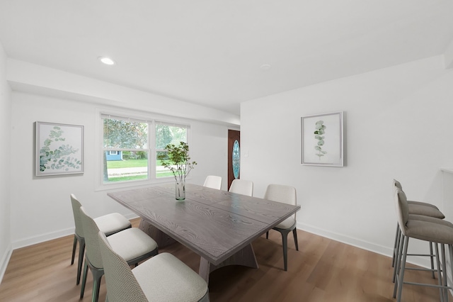 163 Queenswood Rd, Bolingbrook, IL 60440 - dining area featuring light wood-type flooring, baseboards, and recessed lighting