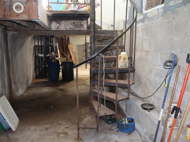201 W 3rd St, Streator, IL 61364 - unfinished basement featuring concrete block wall