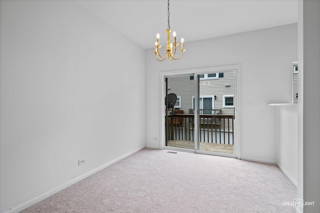 1096 Village Center Pkwy Unit 6, Aurora, IL 60506 - empty room with a chandelier, carpet flooring, and baseboards