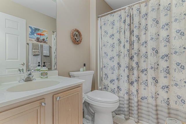 303 Capitol Dr Unit A, Sugar Grove, IL 60554 - bathroom with vanity, toilet, and a shower with curtain