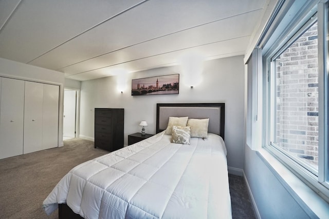603 S River Rd Unit 2K, Des Plaines, IL 60016 - carpeted bedroom featuring baseboards and a closet