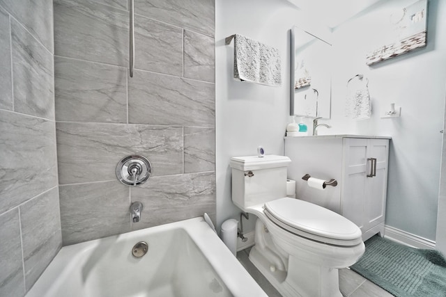 603 S River Rd Unit 2K, Des Plaines, IL 60016 - full bath with toilet, vanity, baseboards, and tile patterned flooring