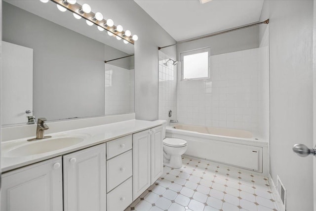 2847 N Wolcott Ave Unit D, Chicago, IL 60657 - bathroom with tile patterned floors, vanity, bathtub / shower combination, and toilet