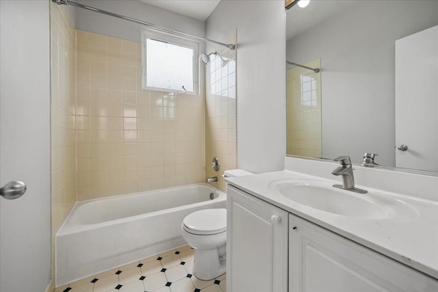 2847 N Wolcott Ave Unit D, Chicago, IL 60657 - full bath featuring vanity, toilet, tub / shower combination, and tile patterned floors