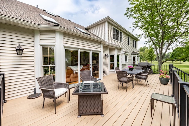 3N624 Ridgeview Ct, Saint Charles, IL 60175 - wooden deck with outdoor dining space