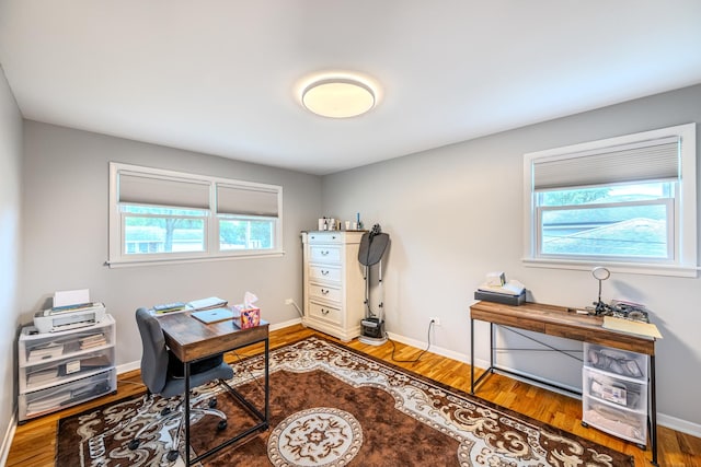 8106 W 89th Pl, Hickory Hills, IL 60457 - office area featuring baseboards and wood finished floors