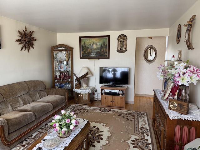 7711 Massasoit Ave, Burbank, IL 60459 - living area featuring wood finished floors and baseboards