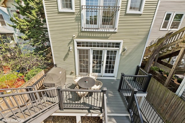 1959 W Berwyn Ave, Chicago, IL 60640 - wooden terrace with stairway and a grill