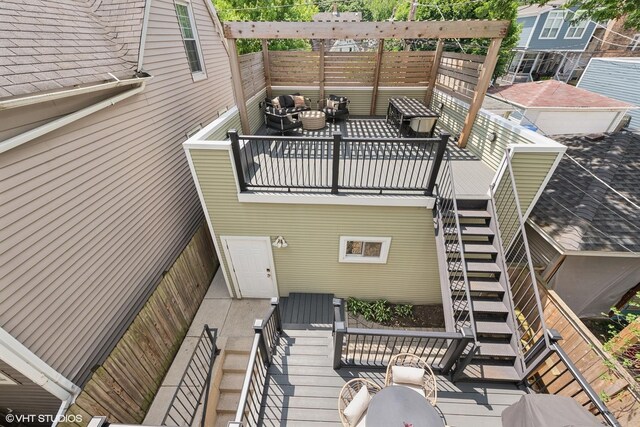 1959 W Berwyn Ave, Chicago, IL 60640 - wooden terrace with stairs