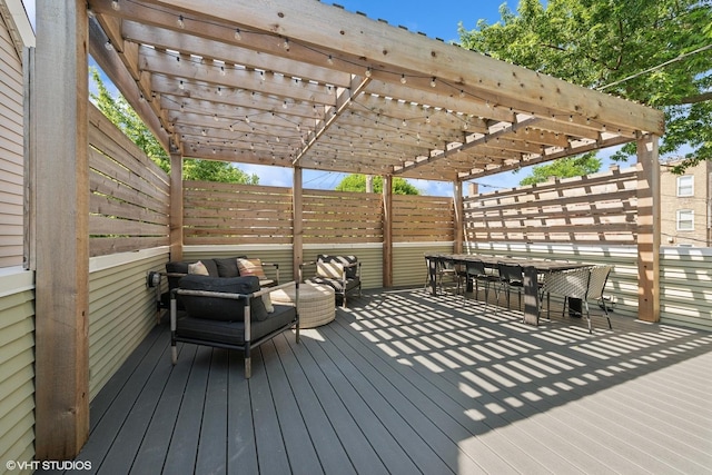 1959 W Berwyn Ave, Chicago, IL 60640 - wooden deck with a pergola and outdoor dining area