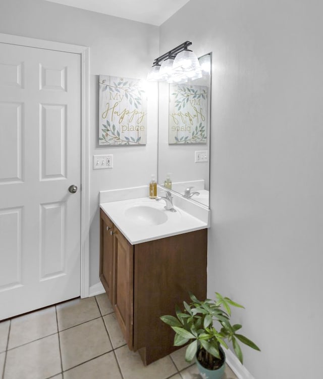 2439 Daybreak Ct Unit 2439, Elgin, IL 60123 - bathroom with tile patterned floors, vanity, and baseboards
