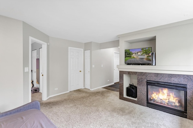 2439 Daybreak Ct Unit 2439, Elgin, IL 60123 - unfurnished living room with carpet, a high end fireplace, and baseboards