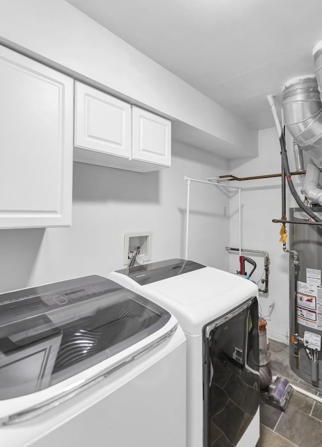 2439 Daybreak Ct Unit 2439, Elgin, IL 60123 - laundry area with cabinet space, gas water heater, and washer and dryer