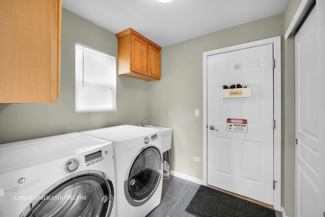 351 Tiger St, Bolingbrook, IL 60490 - laundry room with washer and clothes dryer, cabinet space, and baseboards