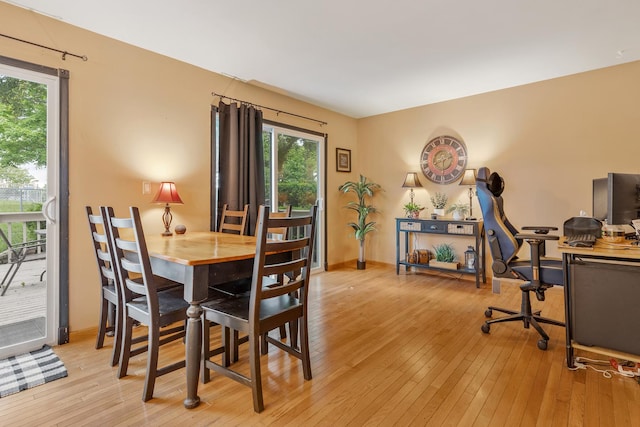 67 Alice St, Algonquin, IL 60102 - dining space with hardwood / wood-style flooring, a desk, and baseboards