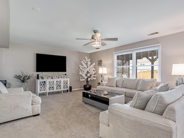 1811 Cumberland Dr, Plainfield, IL 60586 - living area featuring ceiling fan, carpet floors, and baseboards