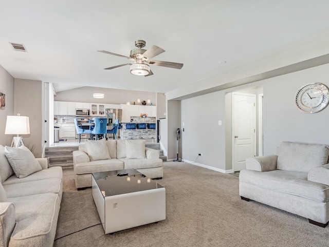 1811 Cumberland Dr, Plainfield, IL 60586 - living room with a ceiling fan and light colored carpet