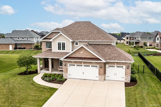 8500 Dungarvan Rd, Frankfort, IL 60423 - craftsman inspired home featuring a shingled roof, driveway, a porch, a residential view, and brick siding