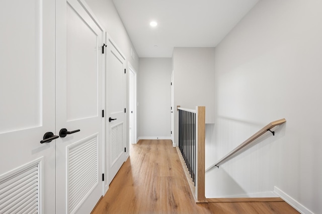 944 Beloit Ave Unit 3, Forest Park, IL 60130 - hallway featuring an upstairs landing, baseboards, light wood finished floors, and recessed lighting