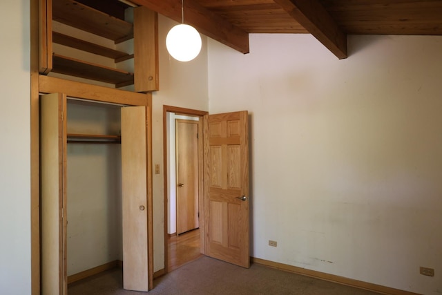 N2335 Main Rd, Lake Geneva, WI 53147 - unfurnished bedroom with wood ceiling, baseboards, and a closet