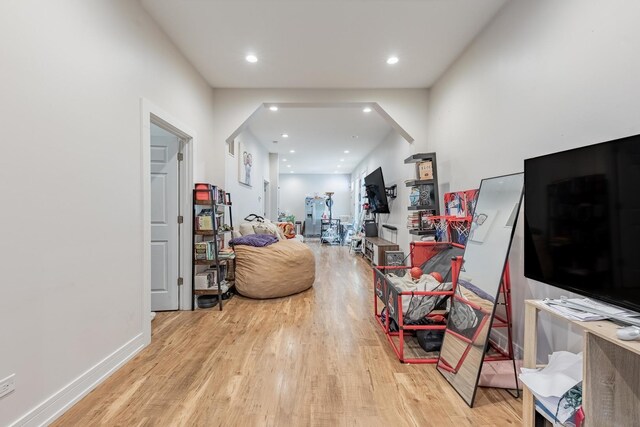 3331 S Ashland Ave, Chicago, IL 60608 - living room with wood finished floors, recessed lighting, and baseboards