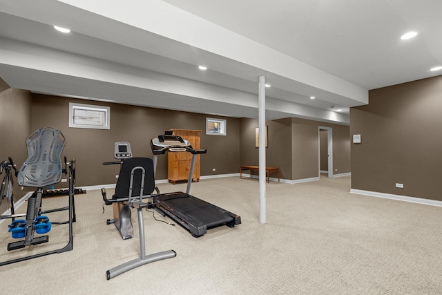 6972 W Imlay St, Chicago, IL 60631 - workout room with carpet flooring and recessed lighting