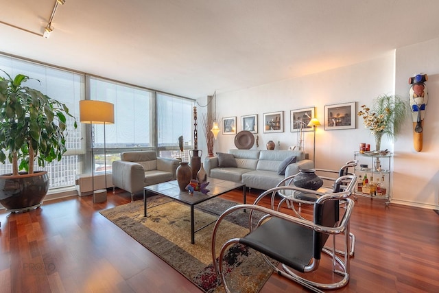 2400 N Lakeview Ave Unit 1706, Chicago, IL 60614 - living room featuring wood finished floors, track lighting, and expansive windows