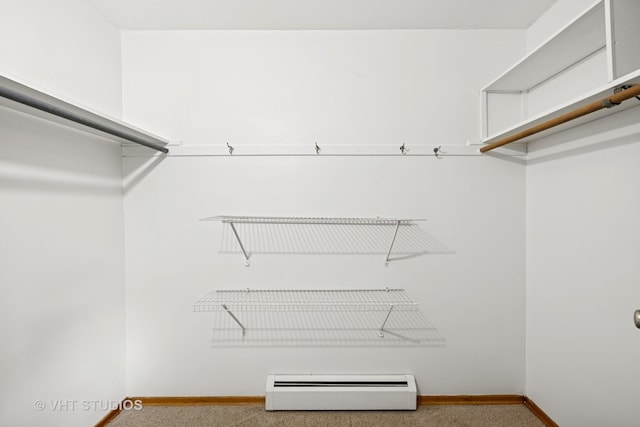 801 E Miner St Unit 1A, Arlington Heights, IL 60004 - spacious closet featuring a baseboard heating unit and carpet