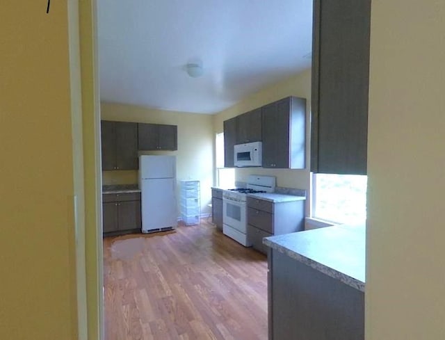 741 N Christiana Ave, Chicago, IL 60624 - kitchen featuring white appliances, light wood finished floors, and light countertops