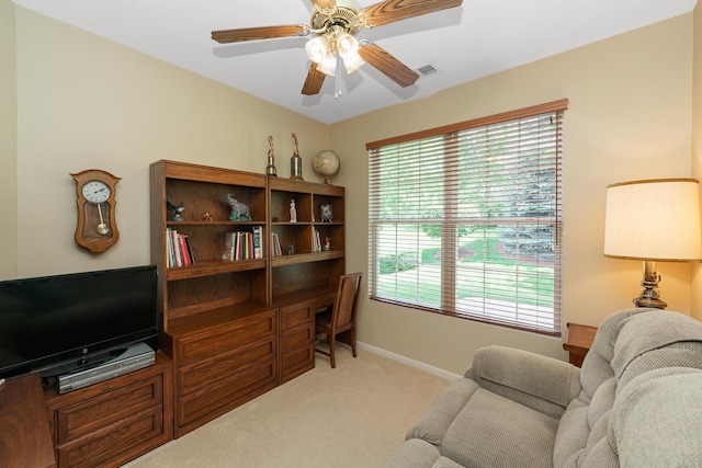 13391 Crestview Dr, Huntley, IL 60142 - office space with light carpet and ceiling fan