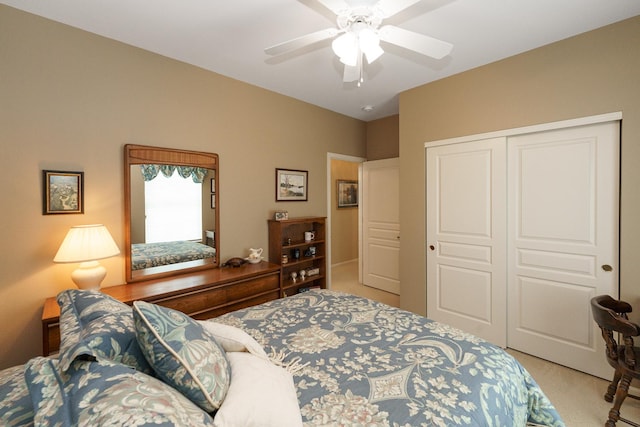 13391 Crestview Dr, Huntley, IL 60142 - carpeted bedroom with a closet and a ceiling fan