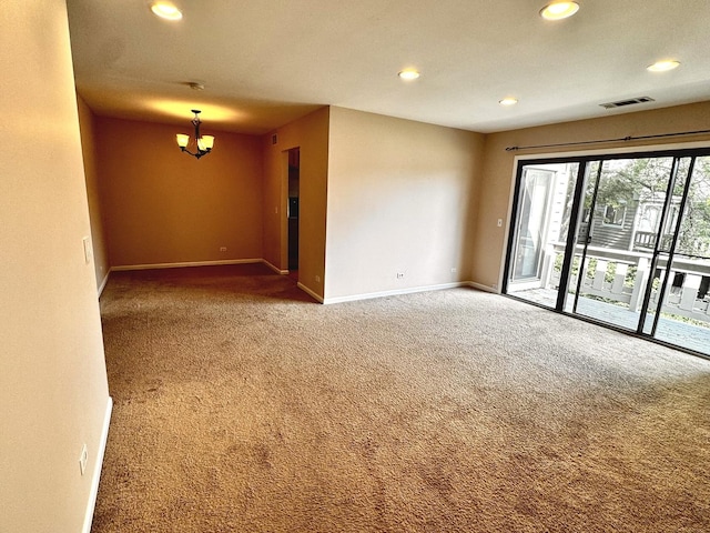 300 Pembridge Ln Unit D2, Schaumburg, IL 60193 - empty room with carpet, recessed lighting, and a chandelier