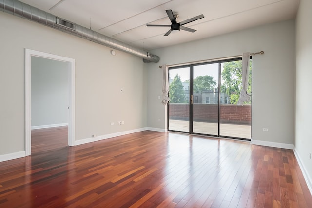 3125 W Fullerton Ave Unit 214, Chicago, IL 60647 - empty room featuring ceiling fan and wood finished floors