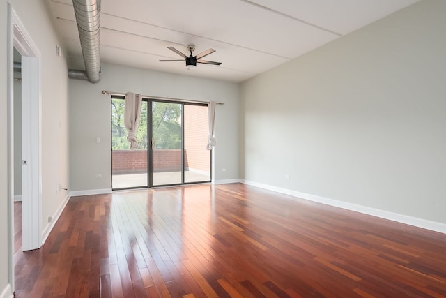 3125 W Fullerton Ave Unit 214, Chicago, IL 60647 - empty room featuring ceiling fan and wood finished floors