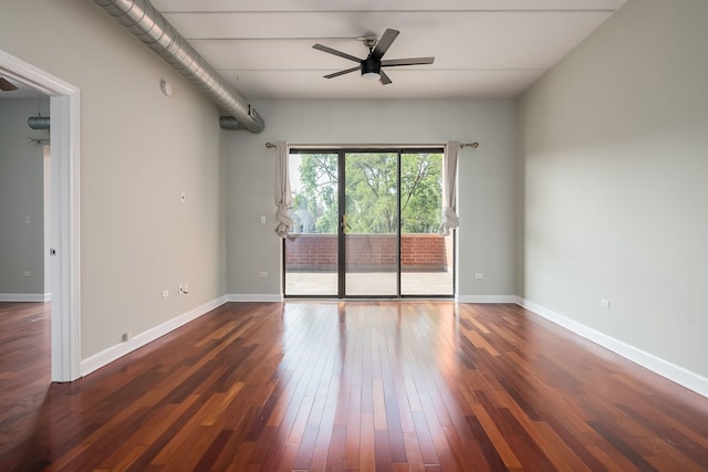 3125 W Fullerton Ave Unit 214, Chicago, IL 60647 - unfurnished room featuring ceiling fan and dark wood-style flooring