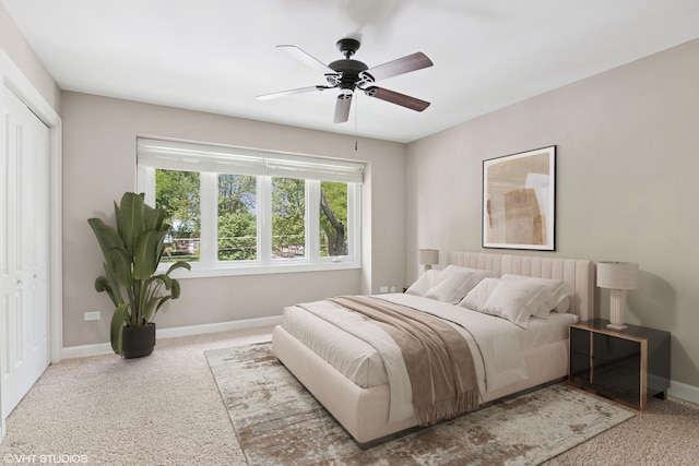 313 N Hale St, Wheaton, IL 60187 - bedroom featuring carpet floors, a closet, and a ceiling fan