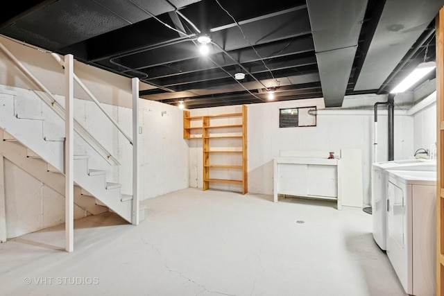 313 N Hale St, Wheaton, IL 60187 - basement with separate washer and dryer and stairs