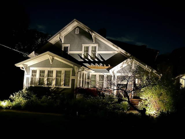 1350 Saint Johns Ave, Highland Park, IL 60035 - view of back of house at night