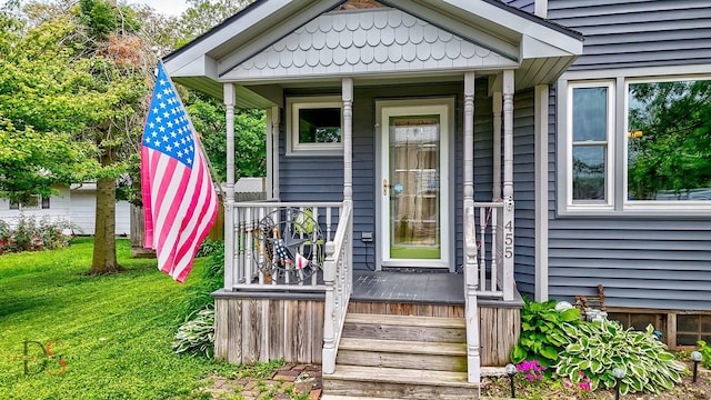 455 Sylvan Ave, Grand Ridge, IL 61325 - property entrance featuring a porch and a lawn