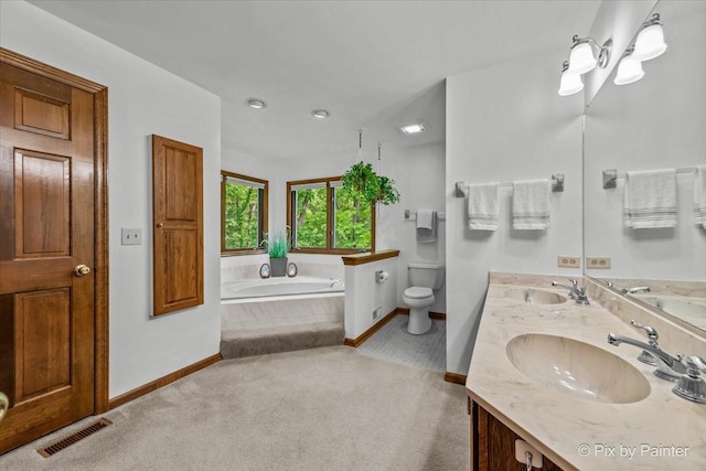 5N538 Hidden Springs Dr, Saint Charles, IL 60175 - full bath with double vanity, a bath, and recessed lighting