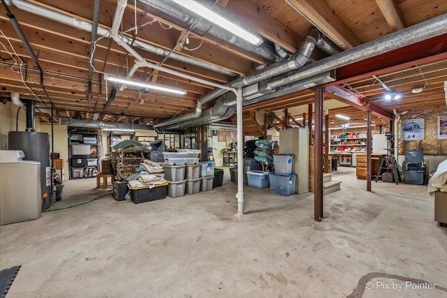 5N538 Hidden Springs Dr, Saint Charles, IL 60175 - unfinished basement featuring washer / dryer and gas water heater