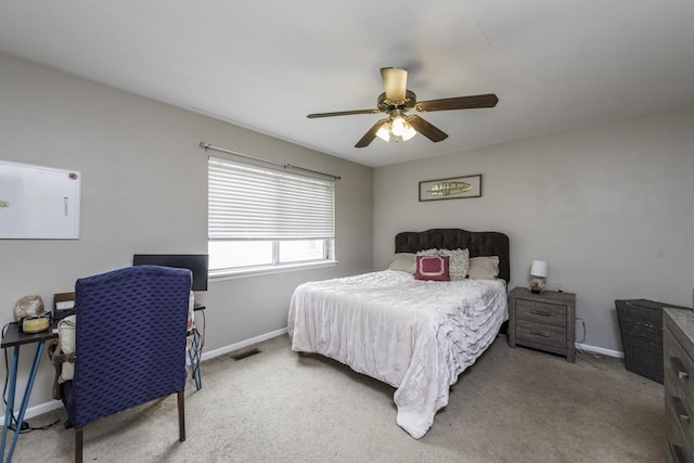 1851 Salem Ct, Gurnee, IL 60031 - bedroom with carpet, baseboards, and a ceiling fan