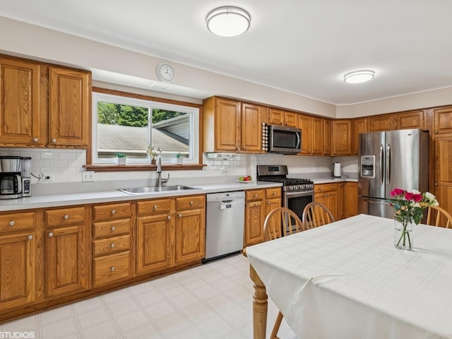 9907 Kedvale Ave, Skokie, IL 60076 - kitchen with stainless steel appliances, brown cabinets, and decorative backsplash